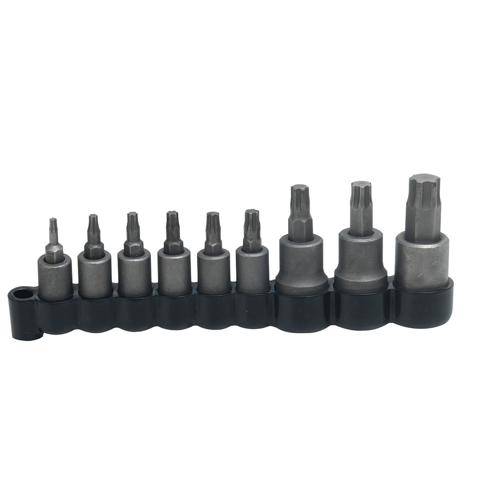 Juego de dados con punta torx cuadro de 1/4" y 3/8", 9 piezas Urrea 4752T