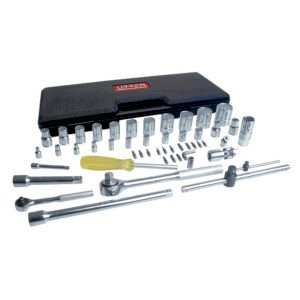 Juego de dados y accesorios cuadro de 1/4" y 1/2" en pulgadas, 50 piezas Urrea 4754P
