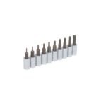 Juego de dados con punta hexagonal cuadro de 1/4", en pulgadas en riel, 10 piezas Urrea 4770-10