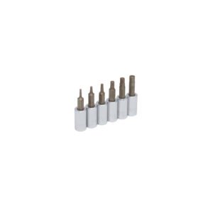 Juego de dados con punta hexagonal cuadro de 1/4", métricos en riel, 6 piezas Urrea 4770-6