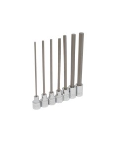 Juego de dados punta hexagonal extra larga cuadro de 3/8", 6 puntas, en pulgadas, 7 piezas Urrea 4990-7L