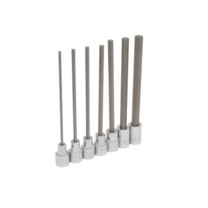 Juego de dados punta hexagonal extra larga cuadro de 3/8", 6 puntas, en pulgadas, 7 piezas Urrea 4990-7L