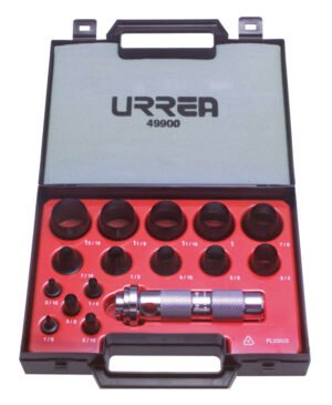 Juego de sacabocados de 1/8 a 1-3/16", 16 piezas Urrea 49900