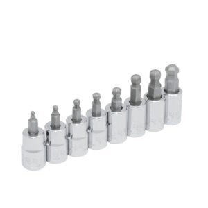 Juego de dados con punta hexagonal tipo bola cuadro de 3/8", métricos, 8 piezas Urrea 4990BDM
