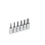 Juego de dados punta hexagonal cuadro de 3/8", 6 puntas, métricos, 6 piezas Urrea 4990M6