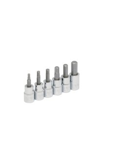 Juego de dados punta hexagonal cuadro de 3/8", 6 puntas, métricos, 6 piezas Urrea 4990M6