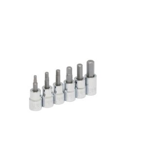 Juego de dados punta hexagonal cuadro de 3/8", 6 puntas, métricos, 6 piezas Urrea 4990M6