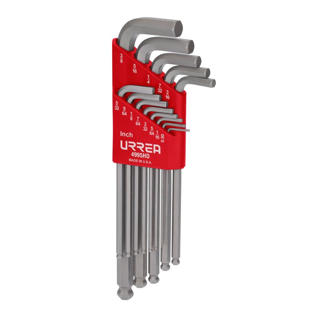 Juego de llaves hexagonales tipo "L", en pulgadas, punta de bola, 13 piezas Urrea 4995HD