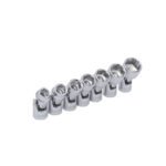 Juego de dados flexibles cuadro de 3/8", 6 puntas, en pulgadas en riel, 7 piezas Urrea 5200J