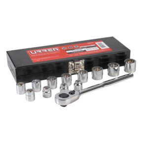 Juego de dados y accesorios cuadro de 3/8" en pulgadas, 13 piezas Urrea 5200LP