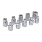 Juego de dados Torx hembra cuadro de 3/8" en riel, 10 piezas Urrea 5200TX
