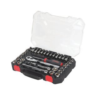 Juego de dados y accesorios cuadro de 3/8" combinado, 47 piezas Urrea 5201CD