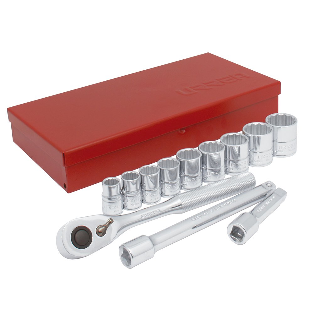 Juego de dados y accesorios cuadro de 3/8" en pulgadas, 13 piezas Urrea 52130