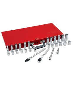 Juego de dados y accesorios cuadro de 3/8" métrico, 30 piezas Urrea 52220