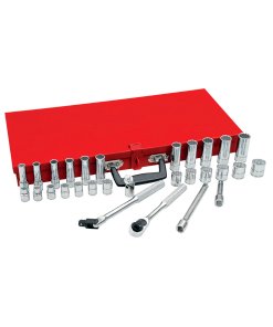 Juego de dados y accesorios cuadro de 3/8" métrico, 30 piezas Urrea 52222