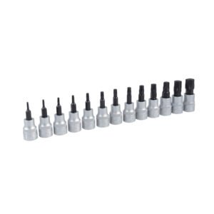 Juego de dados con punta Torx Tamper proof cuadro de 3/8", 5 puntas, 13 piezas Urrea 5239S