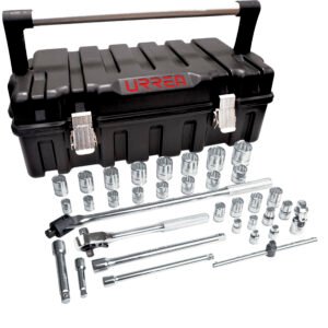 Juego de dados y accesorios cuadro de 3/8" y 1/2" en pulgadas, 35 piezas Urrea 5254P34