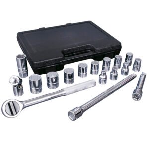 Juego de dados y accesorios cuadro de 1/2" en pulgadas, 17 piezas Urrea 5400P