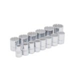 Juego de dados cuadro de 1/2", 12 puntas, métricos, 14 piezas Urrea 5400PAM