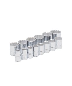 Juego de dados cuadro de 1/2", 12 puntas, métricos, 14 piezas Urrea 5400PAM