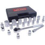 Juego de dados y accesorios cuadro de 1/2" métrico, 20 piezas Urrea 5400PBM