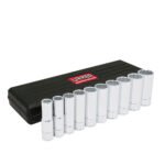 Juego de dados largos cuadro de 1/2", 12 puntas, en pulgadas, 10 piezas Urrea 5400PH
