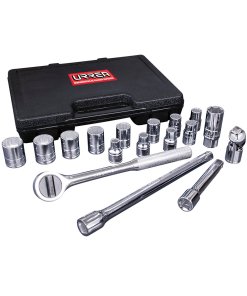 Juego de dados y accesorios cuadro de 1/2" métrico, 17 piezas Urrea 5400PM