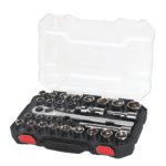 Juego de dados y accesorios cuadro de 1/2" combinado, 30 piezas Urrea 5401CD
