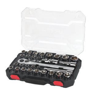 Juego de dados y accesorios cuadro de 1/2" combinado, 30 piezas Urrea 5401CD