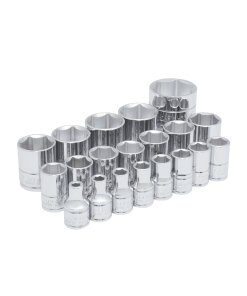 Juego de dados cuadro de 1/2", 6 puntas, en pulgadas, 20 piezas Urrea 54109