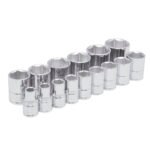 Juego de dados cuadro de 1/2", 6 puntas, en pulgadas, 15 piezas Urrea 54110