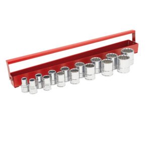 Juego de dados cuadro de 1/2", 12 puntas, en pulgadas, 15 piezas Urrea 54112