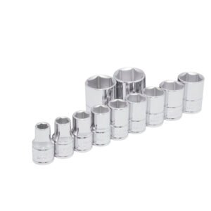 Juego de dados cuadro de 1/2", 6 puntas, en pulgadas, 11 piezas Urrea 54115