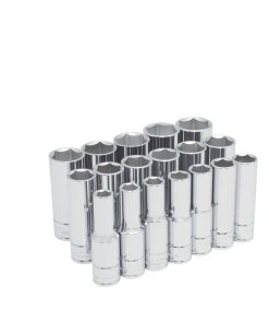 Juego de dados largos cuadro de 1/2" 6 puntas, métricos, 18 piezas Urrea 54203