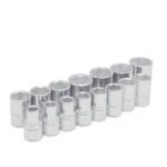 Juego de dados cuadro de 1/2", 6 puntas, métricos, 15 piezas Urrea 54205