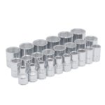 Juego de dados cuadro de 1/2", 6 puntas, métricos, 24 piezas Urrea 54209