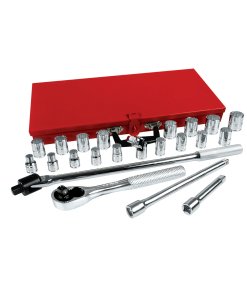 Juego de dados y accesorios cuadro de 1/2" métrico, 23 piezas Urrea 54210