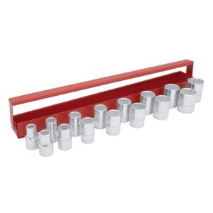 Juego de dados cuadro de 1/2", 12 puntas, métricos, 15 piezas Urrea 54214
