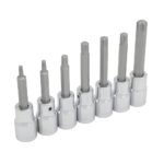 Juego de dados con punta Torx cuadro de 1/2", en riel, 7 piezas Urrea 5439C