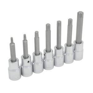 Juego de dados con punta Torx cuadro de 1/2", en riel, 7 piezas Urrea 5439C