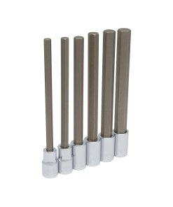 Juego de dados con punta hexagonal extra larga cuadro de 1/2", en pulgadas, 6 piezas Urrea 54416L