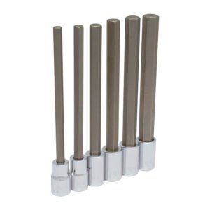 Juego de dados con punta hexagonal extra larga cuadro de 1/2", en pulgadas, 6 piezas Urrea 54416L