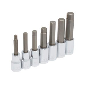 Juego de dados con punta hexagonal cuadro de 1/2" 6 puntas, en pulgadas, 7 piezas Urrea 54417