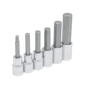 Juego de dados con punta hexagonal cuadro de 1/2", 6 puntas, métricos, 6 piezas Urrea 5441M6