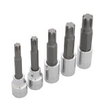 Juego de dados con punta Ribe cuadro de 1/2", en riel, 5 piezas Urrea 5443M5