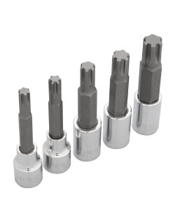 Juego de dados con punta Ribe cuadro de 1/2", en riel, 5 piezas Urrea 5443M5