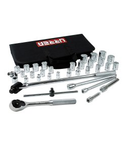 Juego de dados y accesorios cuadro de 3/8" y 1/2" en pulgadas, 35 piezas Urrea 5452PT