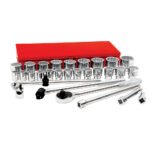 Juego de dados y accesorios cuadro de 3/4" en pulgadas, 30 piezas Urrea 55104