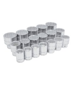 Juego de dados cuadro de 3/4", 12 puntas, en pulgadas, 18 piezas Urrea 55109