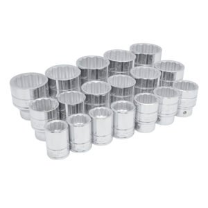 Juego de dados cuadro de 3/4", 12 puntas, en pulgadas, 18 piezas Urrea 55109